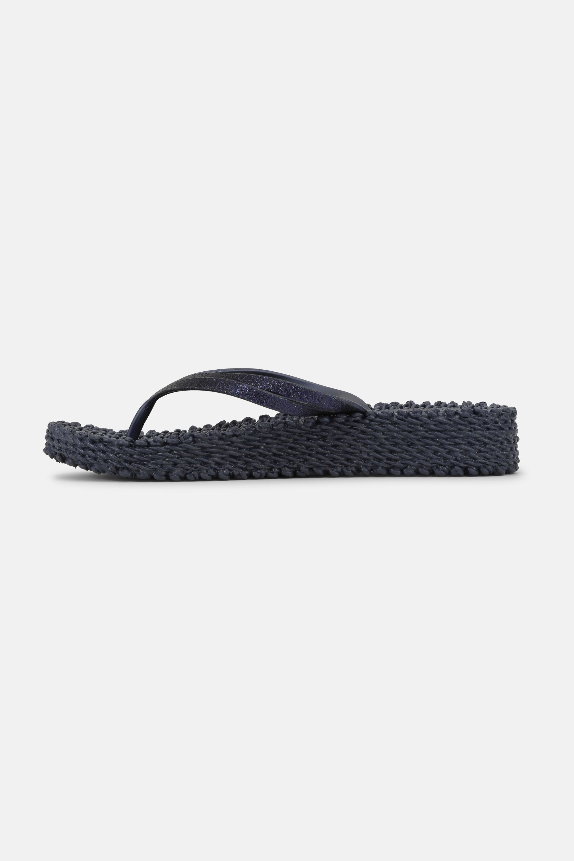 Platform Klipklapper Glitter - Indigo